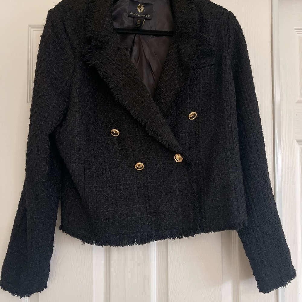 Elegant Black Double-Breasted Women's Jacket
